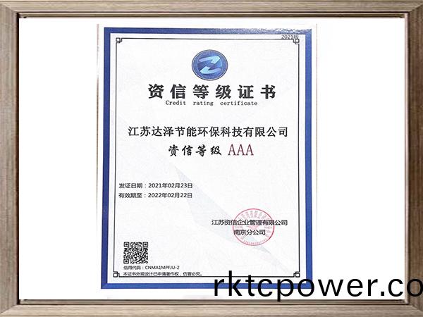 資信(xin)等級(jí)(ji)證(zheng)書(shū)